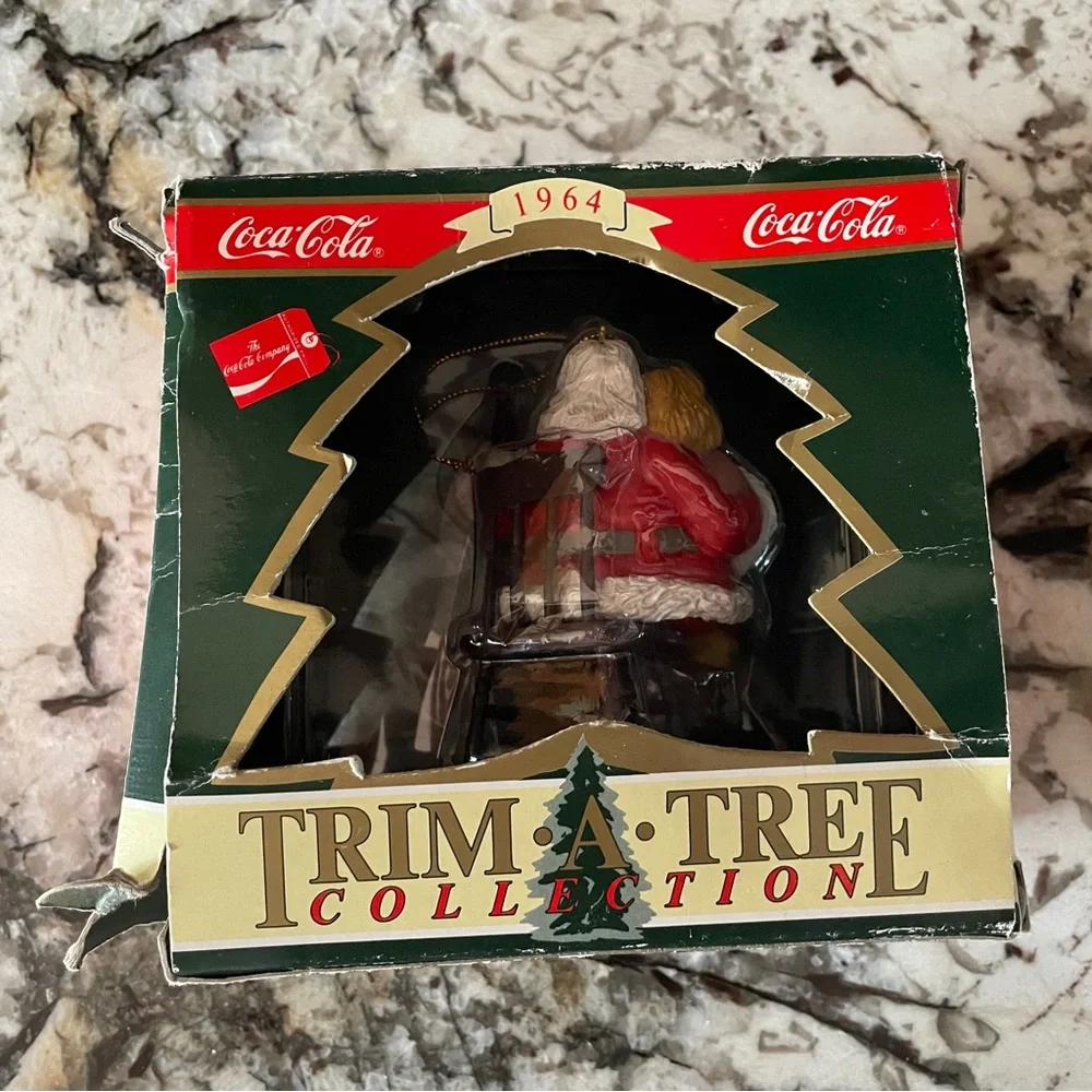 The Coca Cola Company Santa Christmas Ornament 1995 Santa Holding Child & Coke